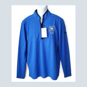 Nike Pitt Panthers 1/4 Zip Fleece Shirt Embroidered Crest Blue Men's Size M
